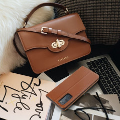 Peněženkové pouzdro Leather case SMART PRO na XIAOMI 11T PRO Elegantní  Hnědý