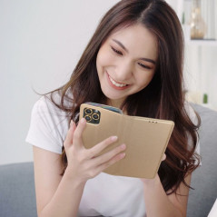 Peněženkové pouzdro Smart Case Book na Samsung Galaxy S21 Plus 5G Zlatý