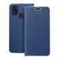 Peněženkové pouzdro LUNA Book Carbon na Samsung Galaxy A21s Uhlíkové vlákno, Elegantní  Modrý