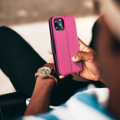 Peněženkové pouzdro Fancy Book na Apple iPhone 7 Růžova / Námořnická modrá