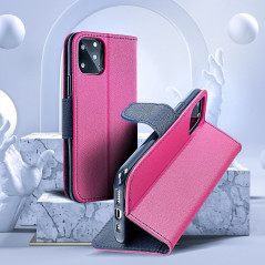 Peněženkové pouzdro Fancy Book na Apple iPhone 7 Růžova / Námořnická modrá