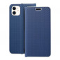 Peněženkové pouzdro LUNA Book Carbon na Apple iPhone 11 Uhlíkové vlákno, Elegantní  Modrý