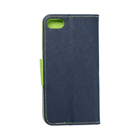 Peněženkové pouzdro Fancy Book na Apple iPhone SE 2020 Námořnická modrá / Limetkovo zelený