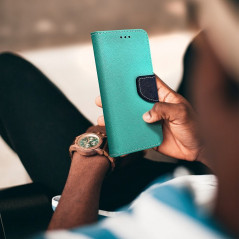 Peněženkové pouzdro Fancy Book na Apple iPhone 7 Mátová / Námořnická modrá