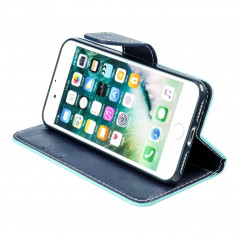 Peněženkové pouzdro Fancy Book na Apple iPhone 8 Mátová / Námořnická modrá