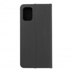 Peněženkové pouzdro LUNA Book Carbon na Samsung Galaxy A71 LTE Uhlíkové vlákno, Elegantní  Černý