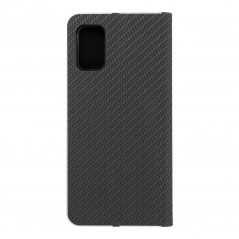 Peněženkové pouzdro LUNA Book Carbon na Samsung Galaxy A41 Uhlíkové vlákno, Elegantní  Černý
