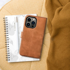Peněženkové pouzdro TENDER Book na Apple iPhone 13 Pro Hnědý