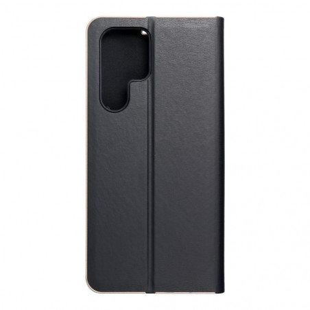 Peněženkové pouzdro LUNA Book Gold na Samsung Galaxy S22 Ultra Elegantní  Černý