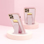 Kryt LEATHER Case Kickstand na Apple iPhone 11 Pro Růžový