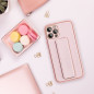 Kryt LEATHER Case Kickstand na Apple iPhone 11 Pro Růžový