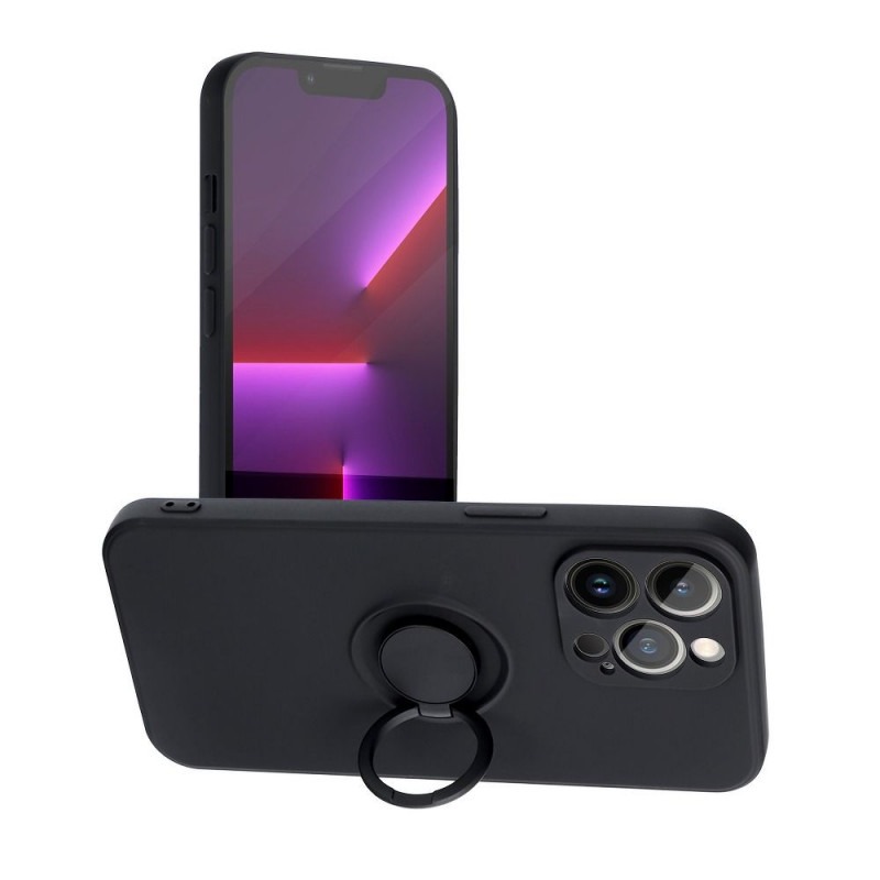 Kryt Silicone ring na Apple iPhone 12 Pro Max Černý