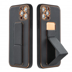 Kryt LEATHER Case Kickstand na Apple iPhone 7 Černý