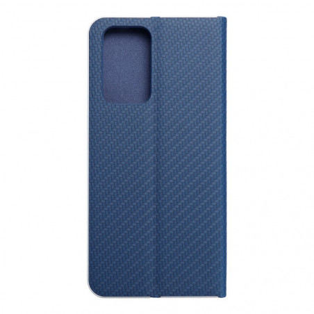 Peněženkové pouzdro LUNA Book Carbon na XIAOMI Redmi Note 10 Pro Max Uhlíkové vlákno, Elegantní  Modrý