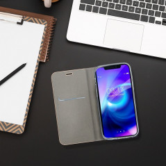 Peněženkové pouzdro LUNA Book Gold na XIAOMI Redmi 9C NFC Elegantní  Stříbrný