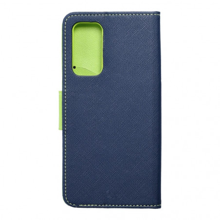 Peněženkové pouzdro Fancy Book na XIAOMI Mi 10T 5G Námořnická modrá / Limetkovo zelený