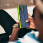 Peněženkové pouzdro Fancy Book na XIAOMI Mi 10T 5G Námořnická modrá / Limetkovo zelený