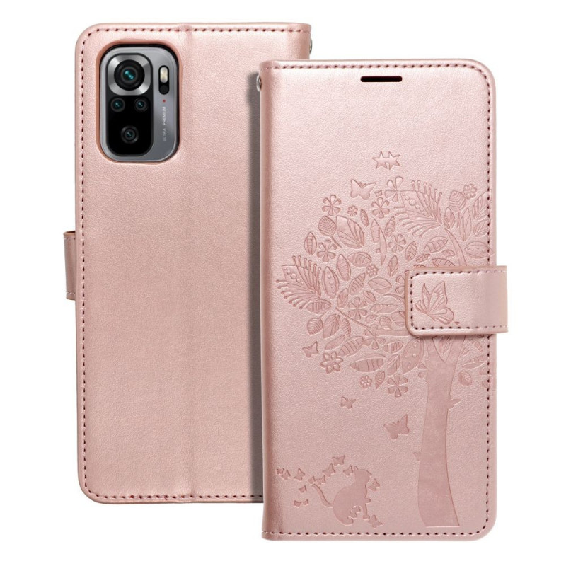 Peněženkové pouzdro MEZZO Book na XIAOMI Mi 11 Lite Strom  Růžovo-zlatý