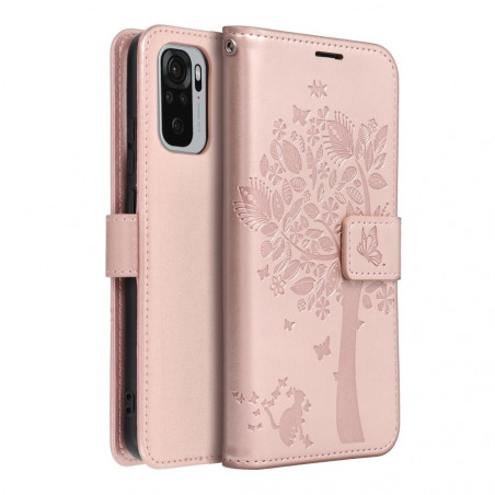 Peněženkové pouzdro MEZZO Book na XIAOMI Mi 11 Lite Strom  Růžovo-zlatý