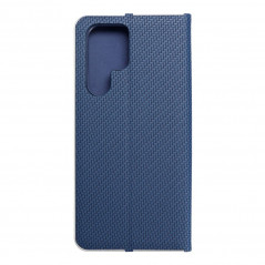 Peněženkové pouzdro LUNA Book Carbon na Samsung Galaxy S22 Ultra Uhlíkové vlákno, Elegantní  Modrý