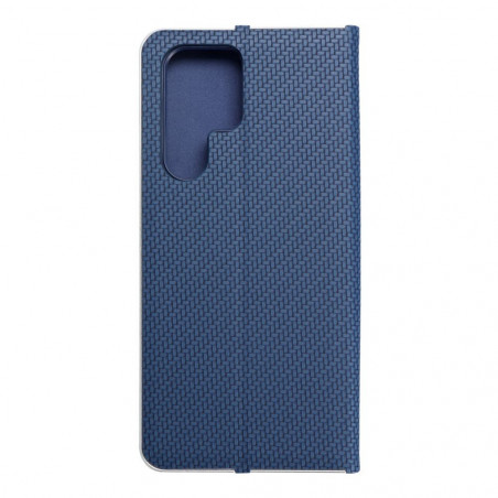 Peněženkové pouzdro LUNA Book Carbon na Samsung Galaxy S22 Ultra Uhlíkové vlákno, Elegantní  Modrý