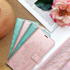 Peněženkové pouzdro MEZZO Book na XIAOMI Redmi Note 10 Pro Max Strom  Růžovo-zlatý