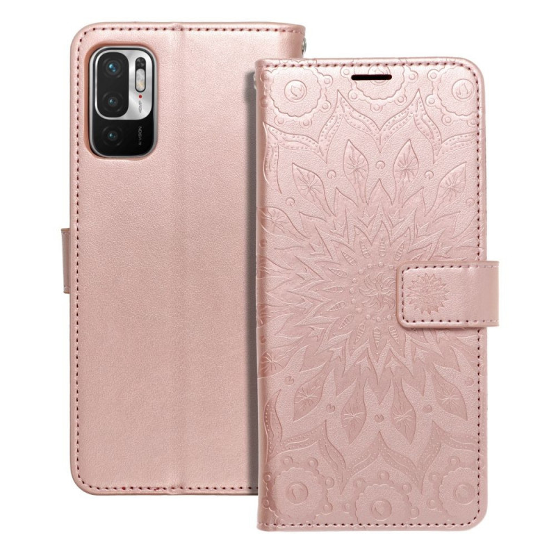 Peněženkové pouzdro MEZZO Book na XIAOMI Poco M3 Pro 5G Mandala  Růžovo-zlatý