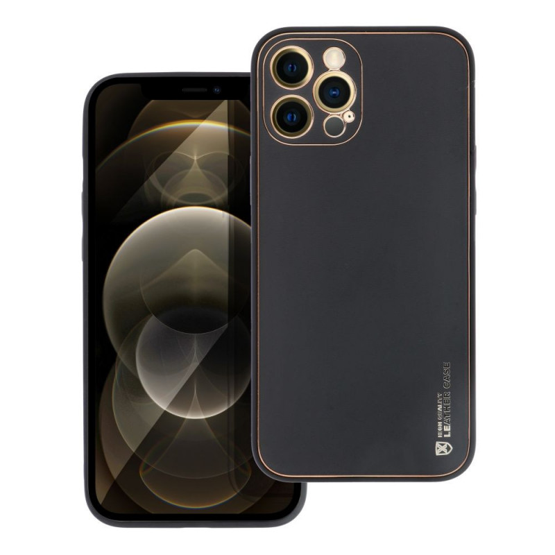 Kryt LEATHER na Apple iPhone 12 Pro Max Černý