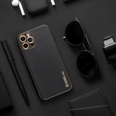 Kryt LEATHER na Apple iPhone 12 Pro Max Černý