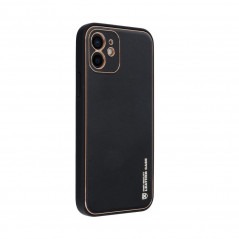 Kryt LEATHER na Apple iPhone 12 Černý