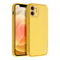 Kryt LEATHER na Apple iPhone 12 Žlutý