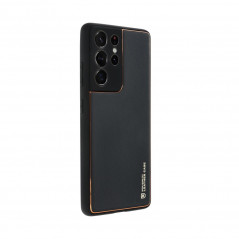 Kryt LEATHER na Samsung Galaxy A52s 5G Černý