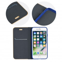 Peněženkové pouzdro LUNA Book Gold na Apple iPhone SE 2022 5G Elegantní  Námořnická modrá