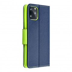 Peněženkové pouzdro Fancy Book na Samsung Galaxy A51 5G Námořnická modrá / Limetkovo zelený