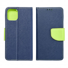 Peněženkové pouzdro Fancy Book na Samsung Galaxy A51 5G Námořnická modrá / Limetkovo zelený