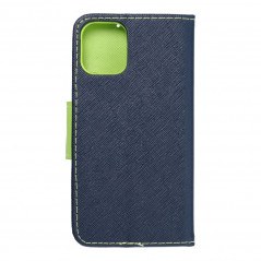 Peněženkové pouzdro Fancy Book na Apple iPhone 12 mini Námořnická modrá / Limetkovo zelený
