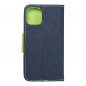 Peněženkové pouzdro Fancy Book na Apple iPhone 12 mini Námořnická modrá / Limetkovo zelený