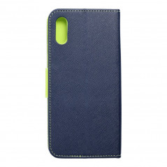 Peněženkové pouzdro Fancy Book na XIAOMI Redmi 9I Námořnická modrá / Limetkovo zelený