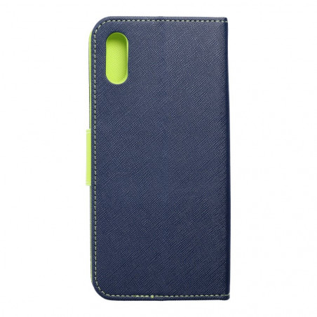 Peněženkové pouzdro Fancy Book na XIAOMI Redmi 9I Námořnická modrá / Limetkovo zelený