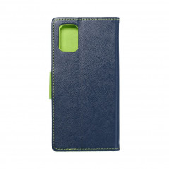 Peněženkové pouzdro Fancy Book na Samsung Galaxy A71 LTE Námořnická modrá / Limetkovo zelený