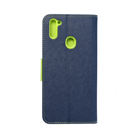 Peněženkové pouzdro Fancy Book na Samsung Galaxy M11 Námořnická modrá / Limetkovo zelený