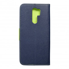 Peněženkové pouzdro Fancy Book na XIAOMI Redmi 9 Námořnická modrá / Limetkovo zelený