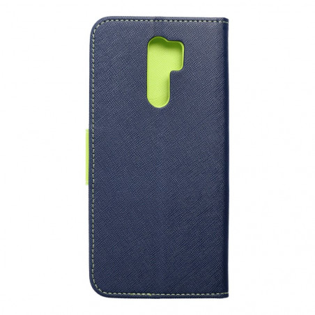 Peněženkové pouzdro Fancy Book na XIAOMI Redmi 9 Námořnická modrá / Limetkovo zelený
