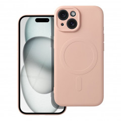 Kryt Silicone Mag Cover na Apple iPhone 15 MagSAFE  Růžový