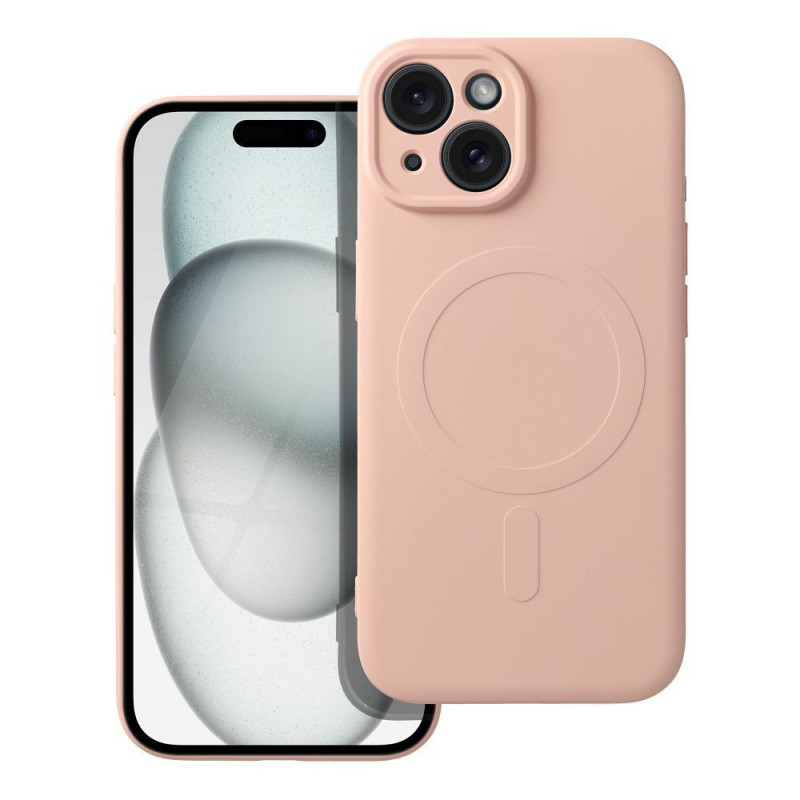 Kryt Silicone Mag Cover na Apple iPhone 15 MagSAFE  Růžový