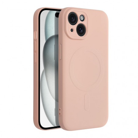 Kryt Silicone Mag Cover na Apple iPhone 15 MagSAFE  Růžový