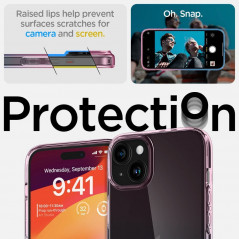 Kryt Spigen Liquid Crystal na Apple iPhone 15 Křišťálově čistý  Do růžova