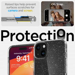 Kryt Spigen Liquid Crystal na Apple iPhone 15 Plus Křišťálově čistý  Třpytivý krystal