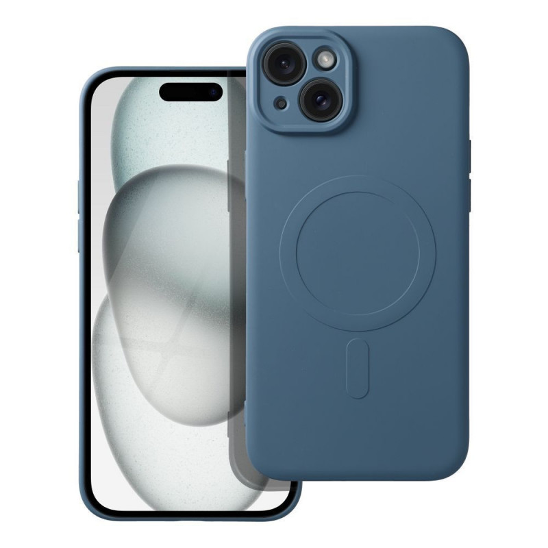 Kryt Silicone Mag Cover na Apple iPhone 15 Plus MagSAFE  Modrý