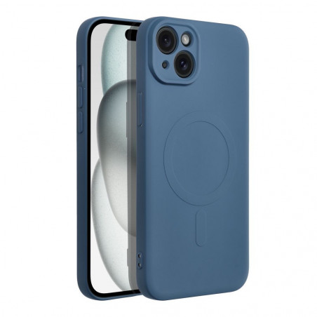 Kryt Silicone Mag Cover na Apple iPhone 15 Plus MagSAFE  Modrý
